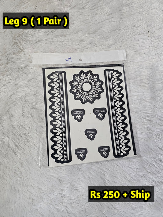 Semi Bridal Leg Mehindi Sticker L9 (Only Sticker)