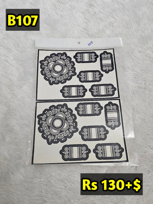 Semi Bridal B107 Mehindi Sticker (Only Sticker)