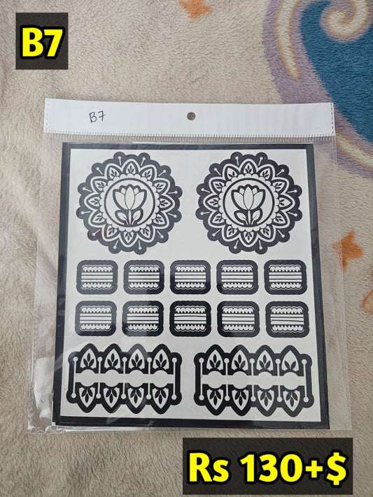 Semi Bridal B7 Mehindi Sticker(Only Sticker)