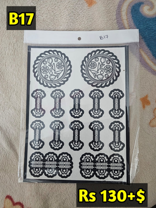 Semi Bridal B17 Mehindi Sticker(Only Sticker)