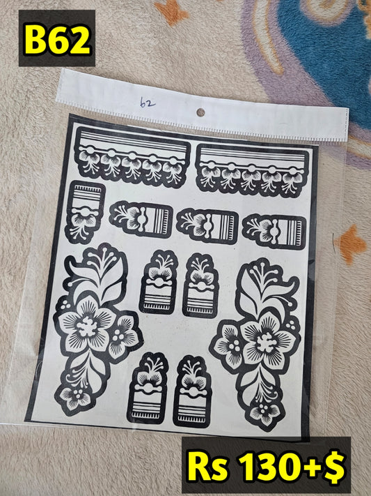 Semi Bridal B62 Mehindi Sticker(Only Sticker)