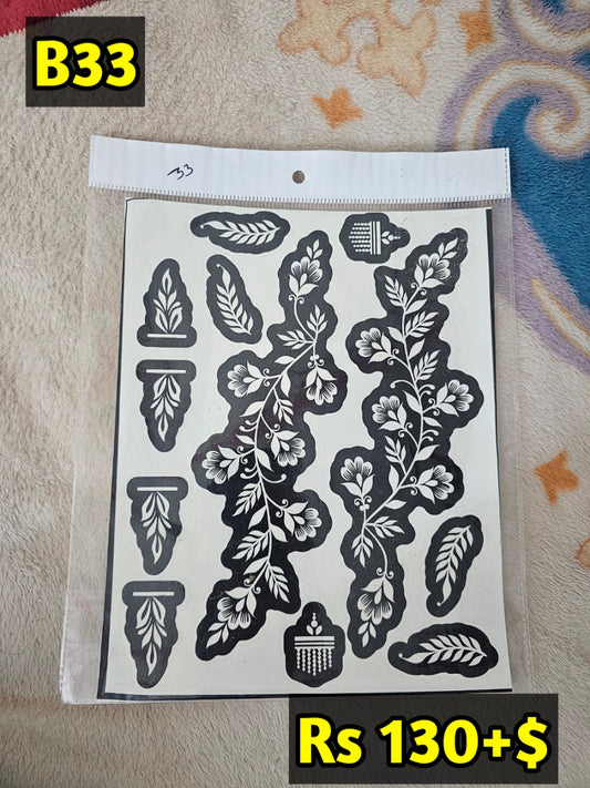 Semi Bridal B33 Mehindi Sticker(Only Sticker)