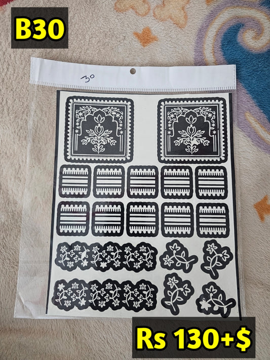 Semi Bridal B30 Mehindi Sticker(Only Sticker)