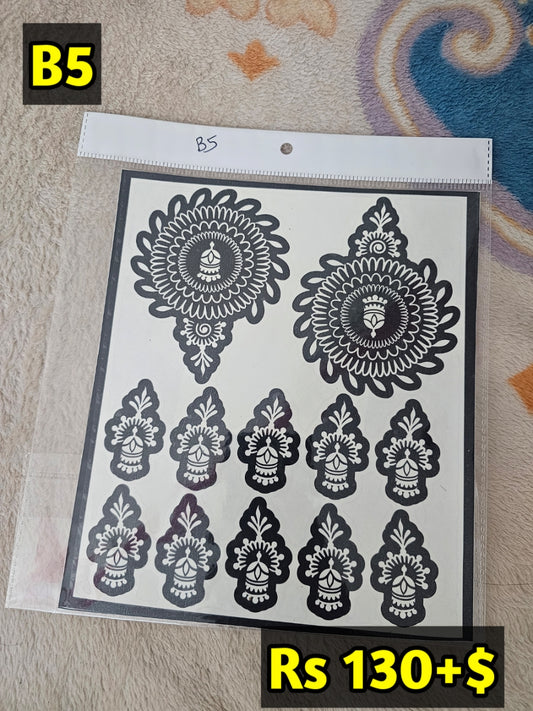 Semi Bridal B5 Mehindi Sticker(Only Sticker)