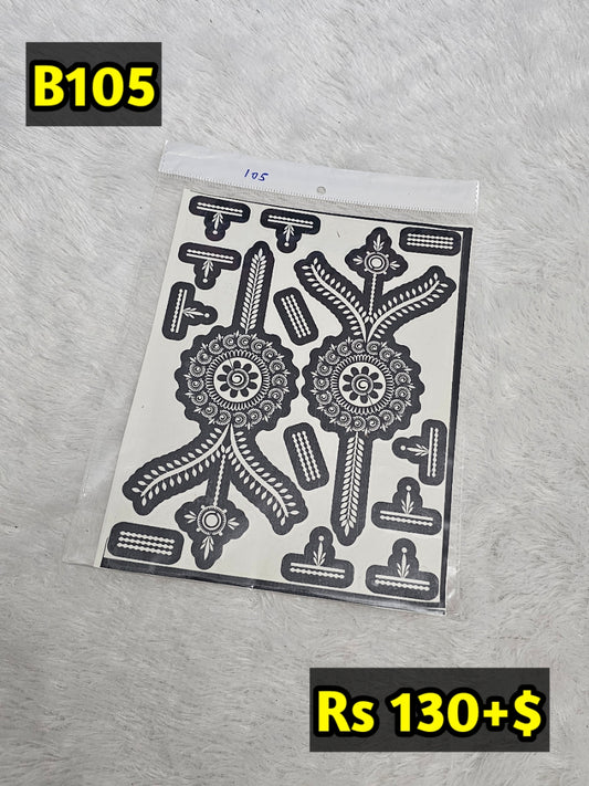 Semi Bridal B105 Mehindi Sticker (Only Sticker)