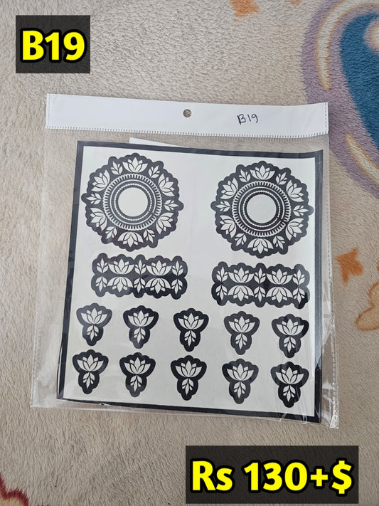 Semi Bridal B19 Mehindi Sticker(Only Sticker)