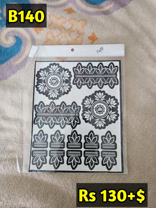 Semi Bridal B140 Mehindi Sticker (Only Sticker)