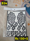 Semi Bridal B34 Mehindi Sticker(Only Sticker)