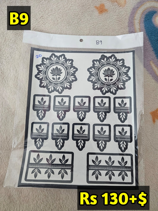 Semi Bridal B9 Mehindi Sticker(Only Sticker)