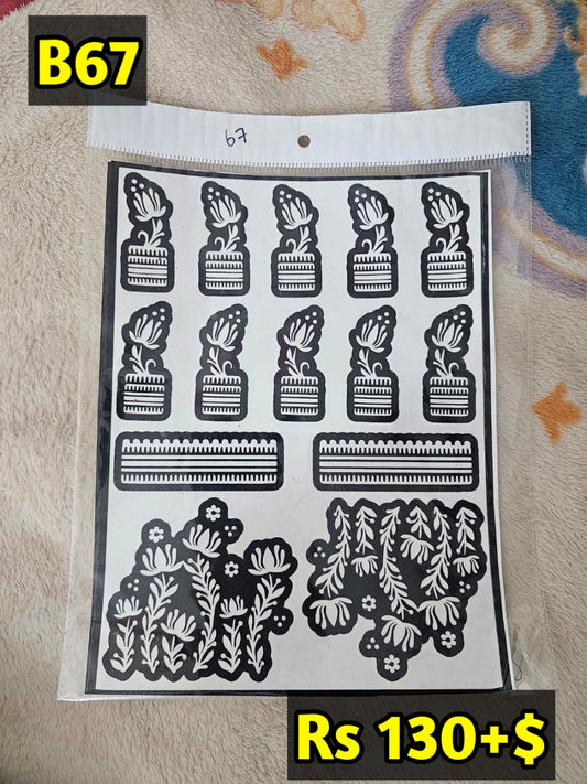 Semi Bridal B67 Mehindi Sticker(Only Sticker)