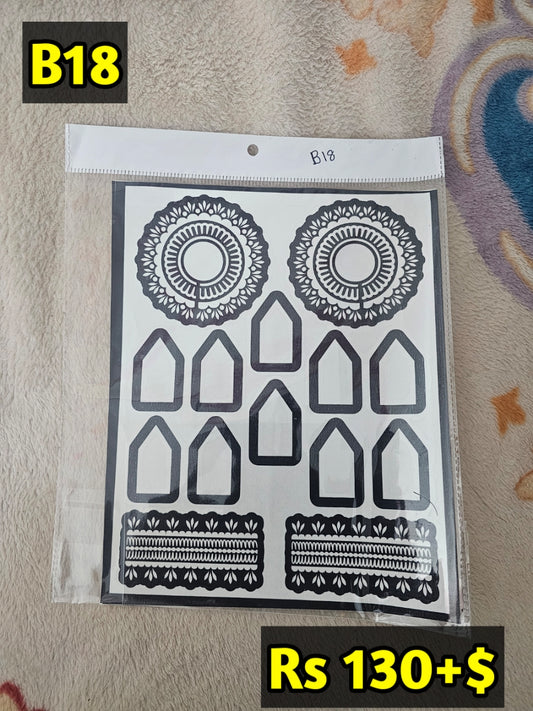 Semi Bridal B18 Mehindi Sticker(Only Sticker)