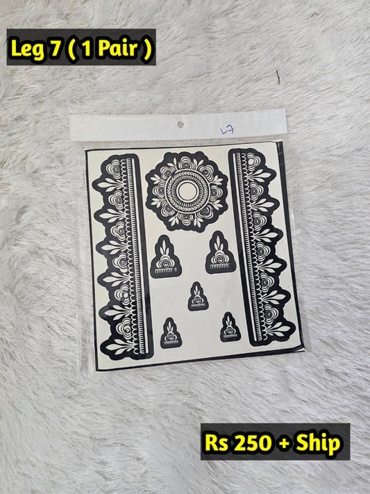 Semi Bridal Leg Mehindi Sticker L7 (Only Sticker)