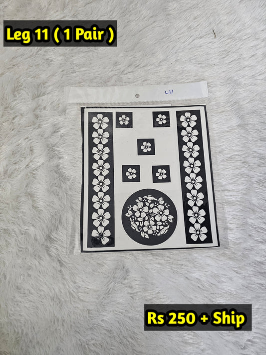 Semi Bridal Leg Mehindi Sticker L11 (Only Sticker)