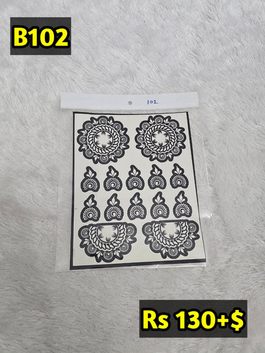 Semi Bridal B102 Mehindi Sticker (Only Sticker)