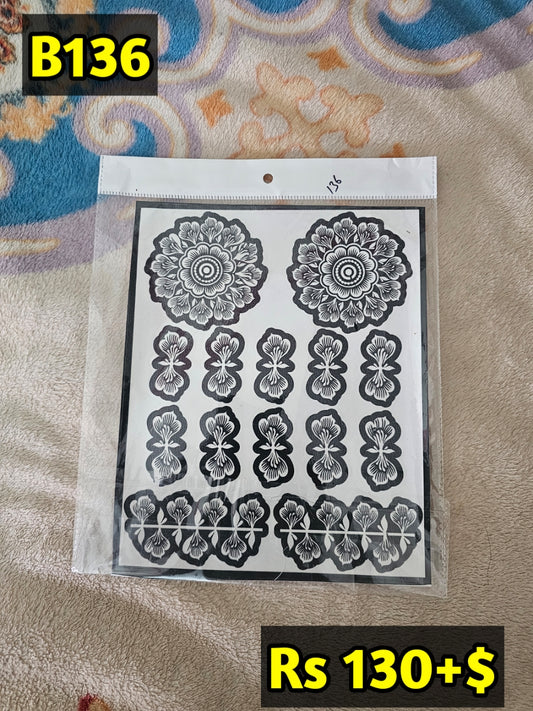 Semi Bridal B136 Mehindi Sticker (Only Sticker)