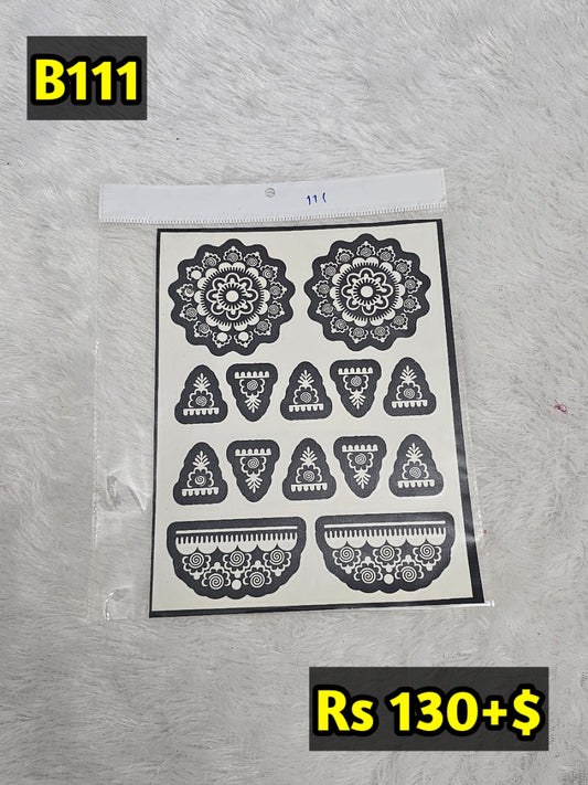 Semi Bridal B111 Mehindi Sticker (Only Sticker)