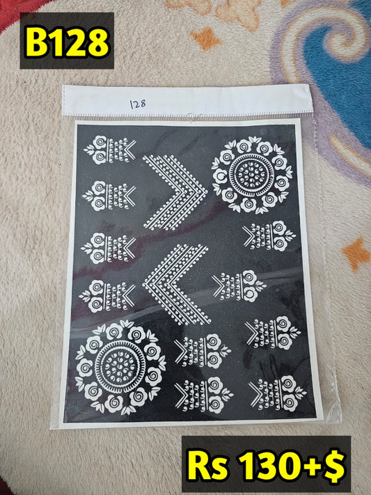 Semi Bridal B128 Mehindi Sticker (Only Sticker)