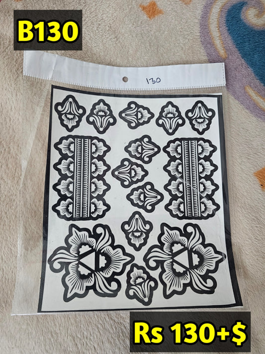 Semi Bridal B130 Mehindi Sticker (Only Sticker)