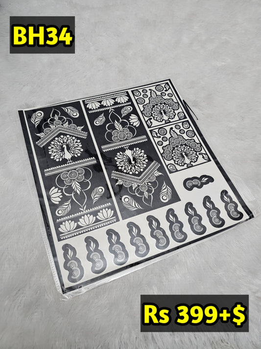 Bridal BH34 Mehindi Sticker (Only Sticker)