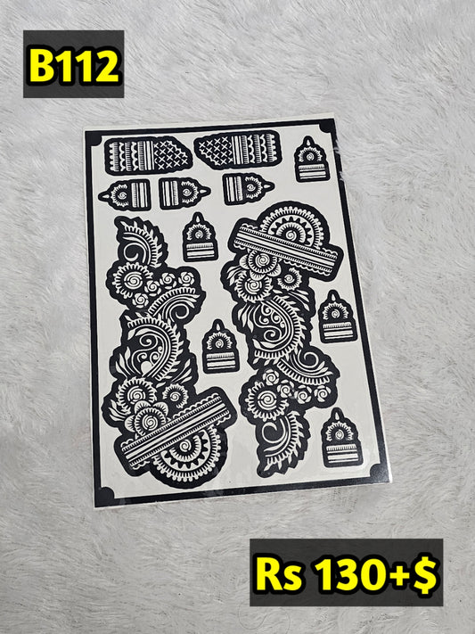 Semi Bridal B112 Mehindi Sticker (Only Sticker)