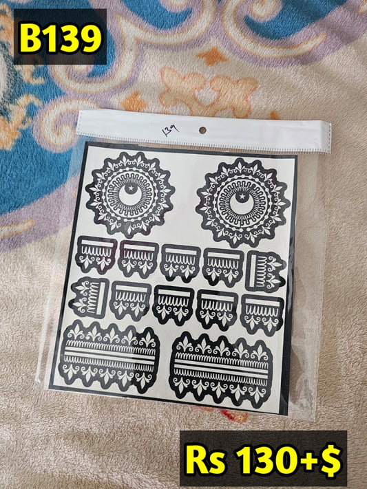 Semi Bridal B139 Mehindi Sticker (Only Sticker)