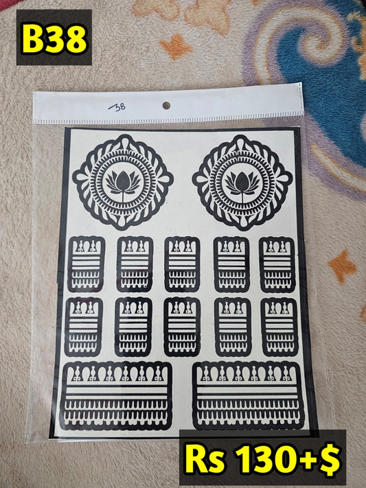 Semi Bridal B38 Mehindi Sticker(Only Sticker)