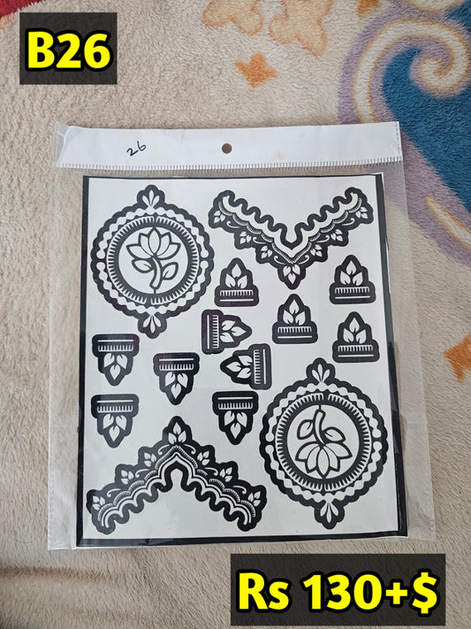 Semi Bridal B26 Mehindi Sticker(Only Sticker)