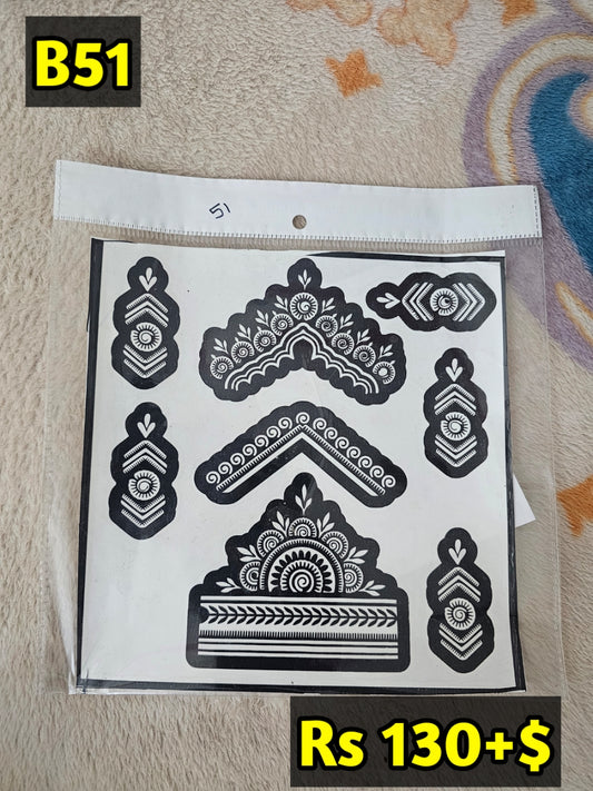 Semi Bridal B51 Mehindi Sticker(Only Sticker)