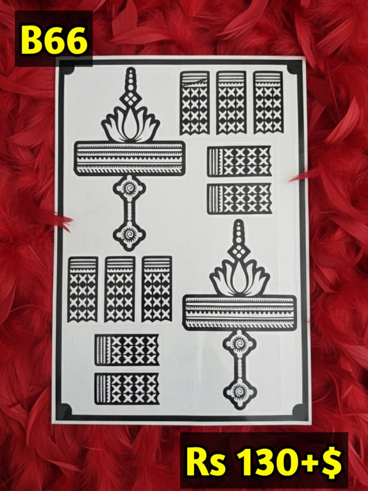 Semi Bridal B66 Mehindi Sticker (Only Sticker)