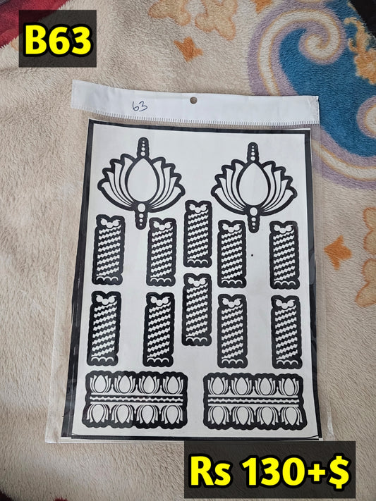 Semi Bridal B63 Mehindi Sticker(Only Sticker)
