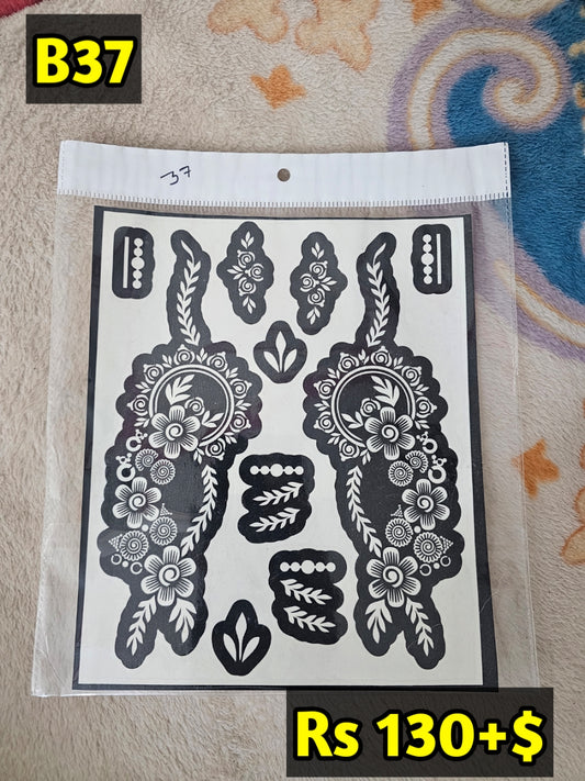 Semi Bridal B37 Mehindi Sticker(Only Sticker)