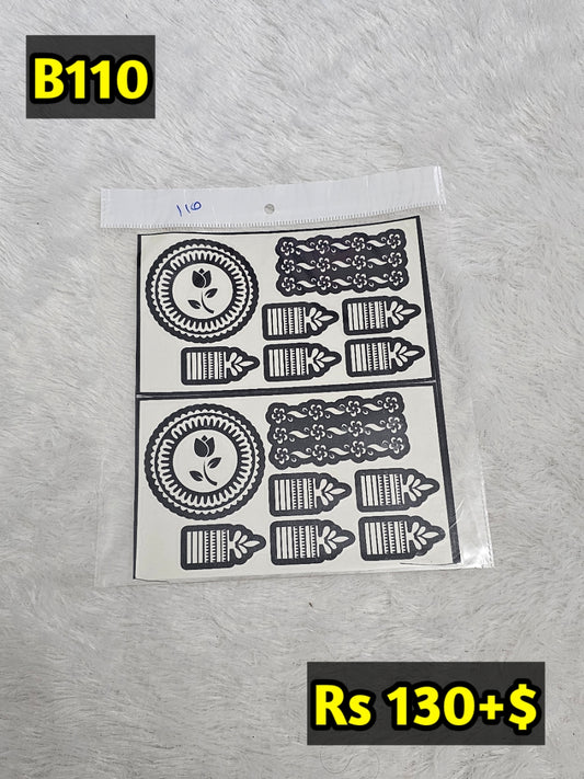 Semi Bridal B110 Mehindi Sticker (Only Sticker)