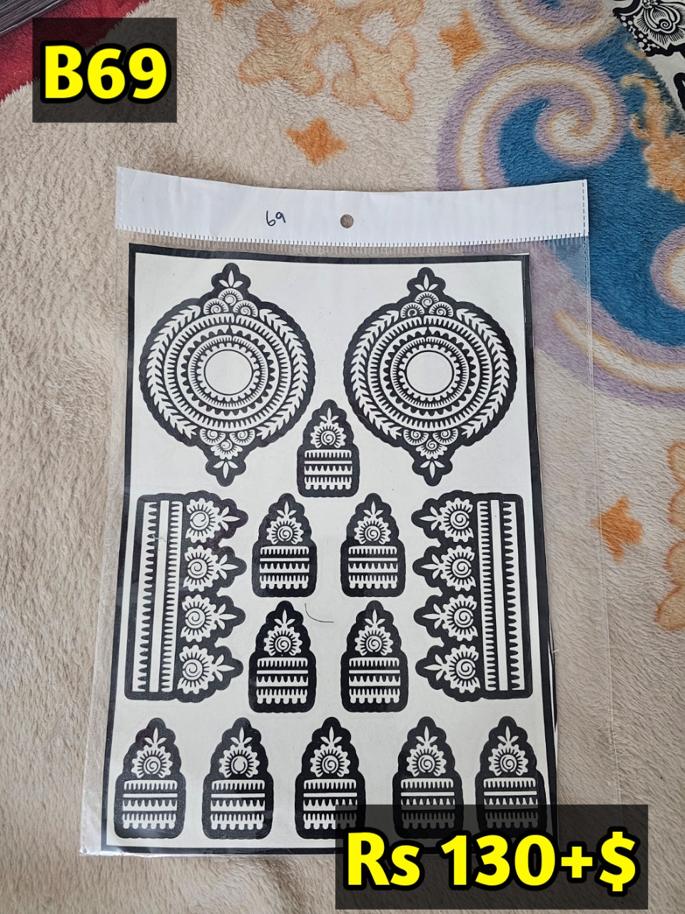 Semi Bridal B69 Mehindi Sticker(Only Sticker)