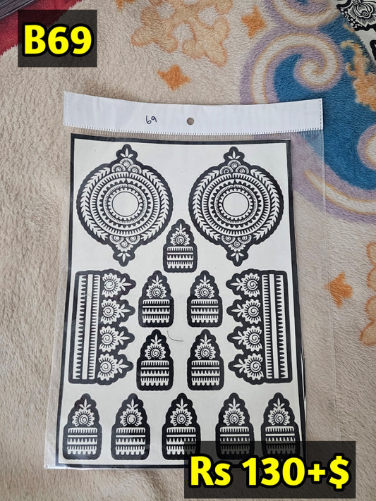 Semi Bridal B69 Mehindi Sticker(Only Sticker)