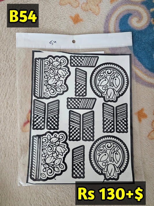 Semi Bridal B54 Mehindi Sticker(Only Sticker)