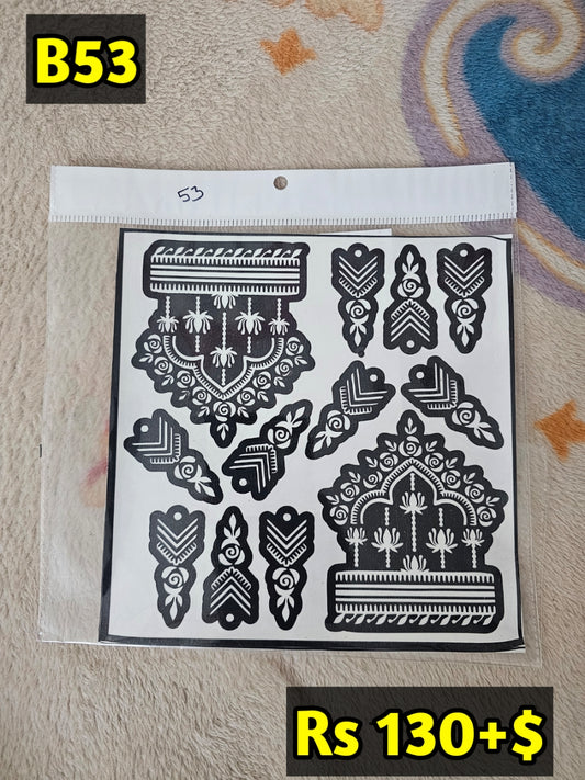 Semi Bridal B53 Mehindi Sticker(Only Sticker)