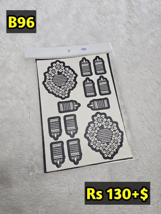Semi Bridal B96 Mehindi Sticker (Only Sticker)