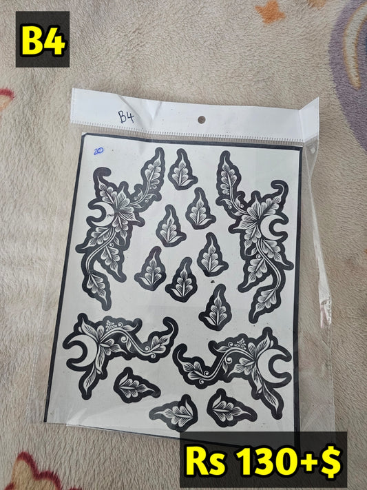 Semi Bridal B4 Mehindi Sticker(Only Sticker)