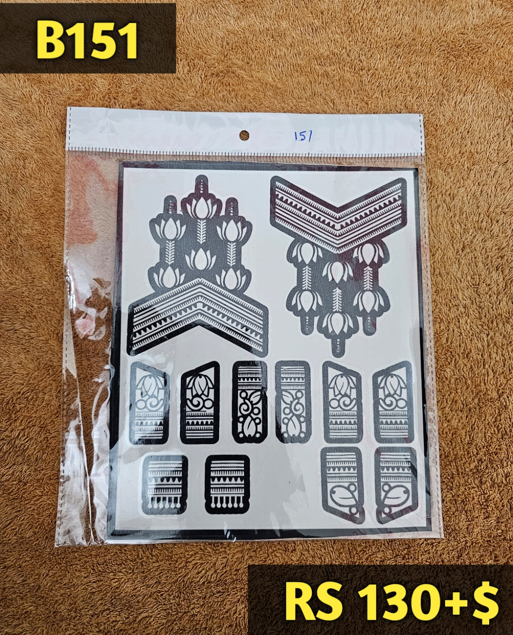 Semi Bridal B151 Mehindi Sticker (Only Sticker)