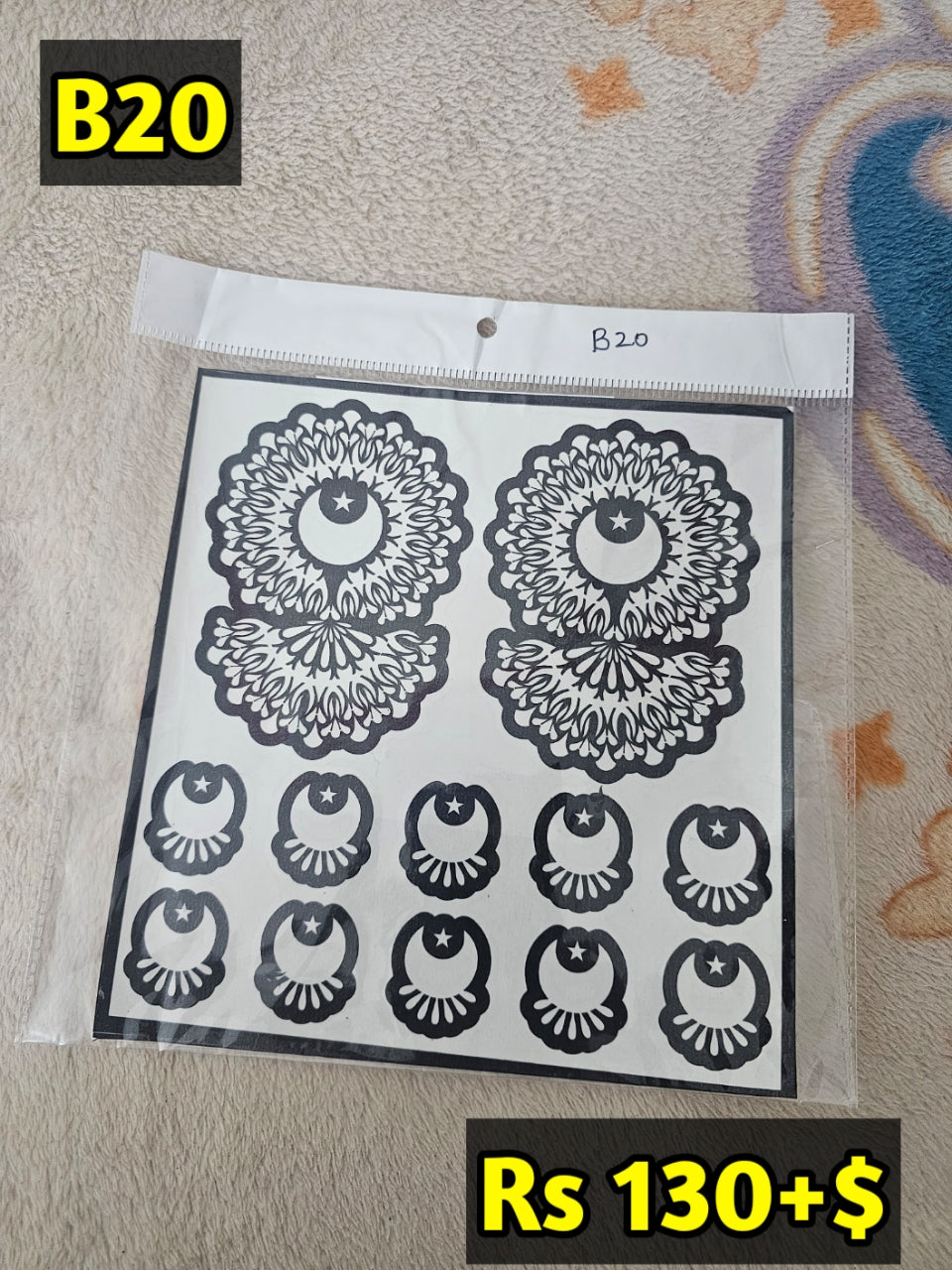 Semi Bridal B20 Mehindi Sticker(Only Sticker)