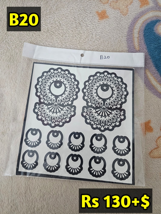 Semi Bridal B20 Mehindi Sticker(Only Sticker)