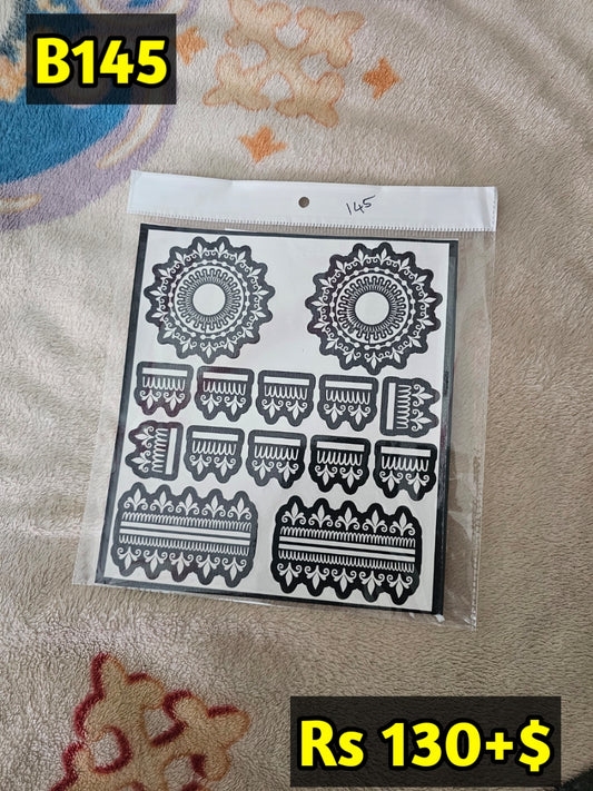 Semi Bridal B145 Mehindi Sticker (Only Sticker)