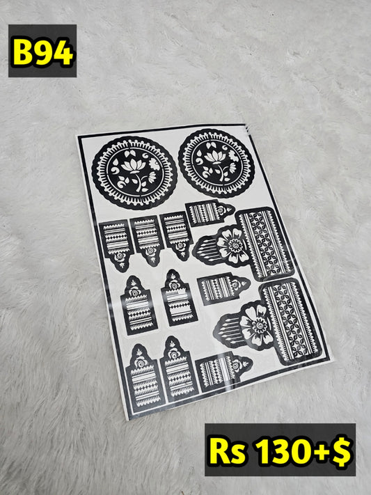 Semi Bridal B94 Mehindi Sticker (Only Sticker)