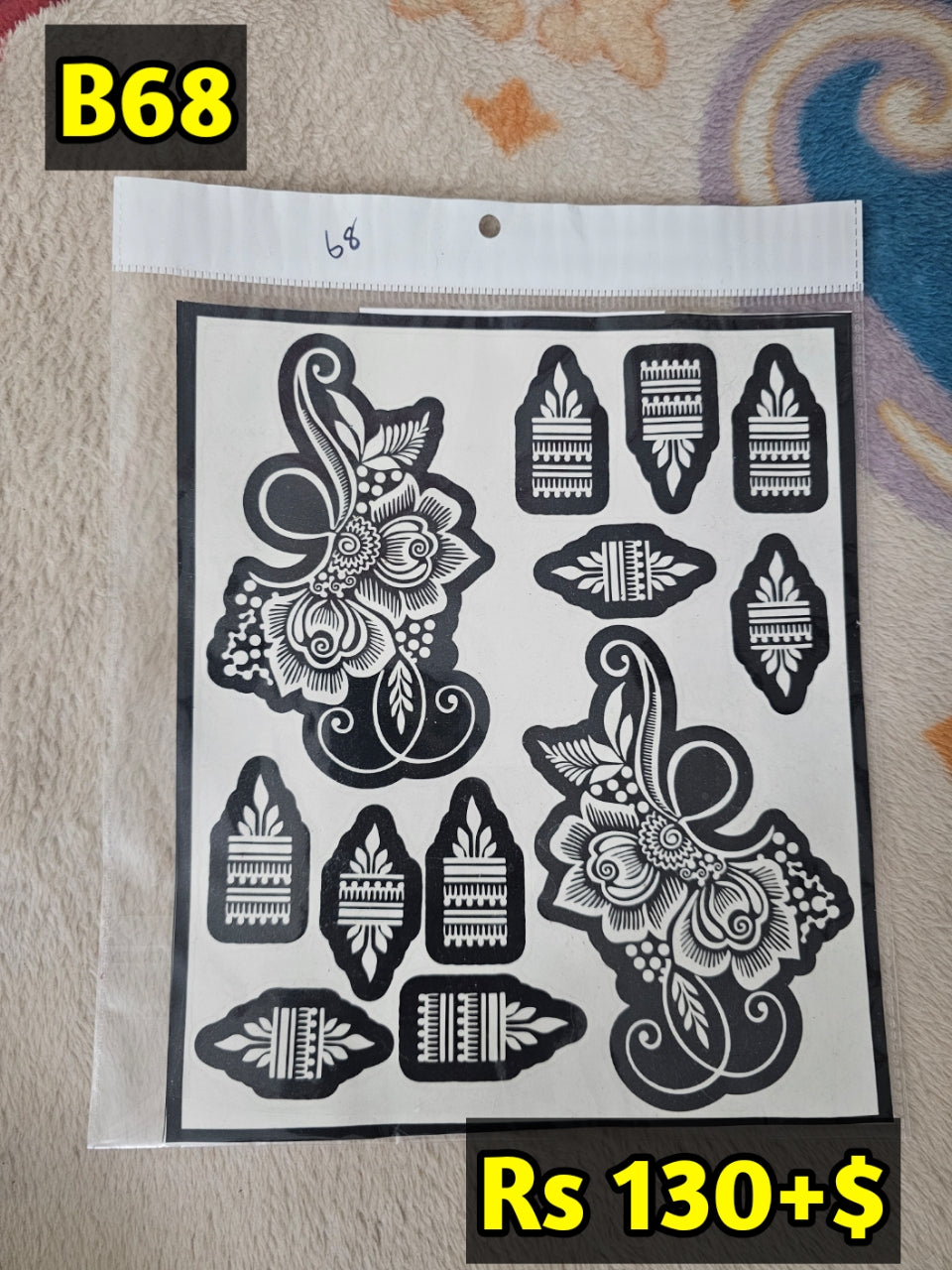 Semi Bridal B68 Mehindi Sticker(Only Sticker)