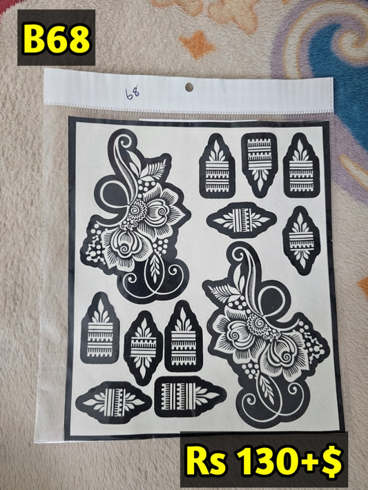 Semi Bridal B68 Mehindi Sticker(Only Sticker)