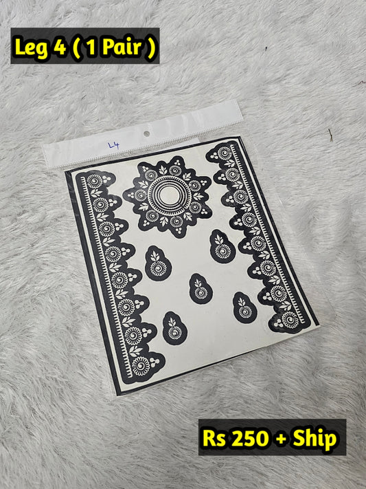 Semi Bridal Leg Mehindi Sticker L4 (Only Sticker)