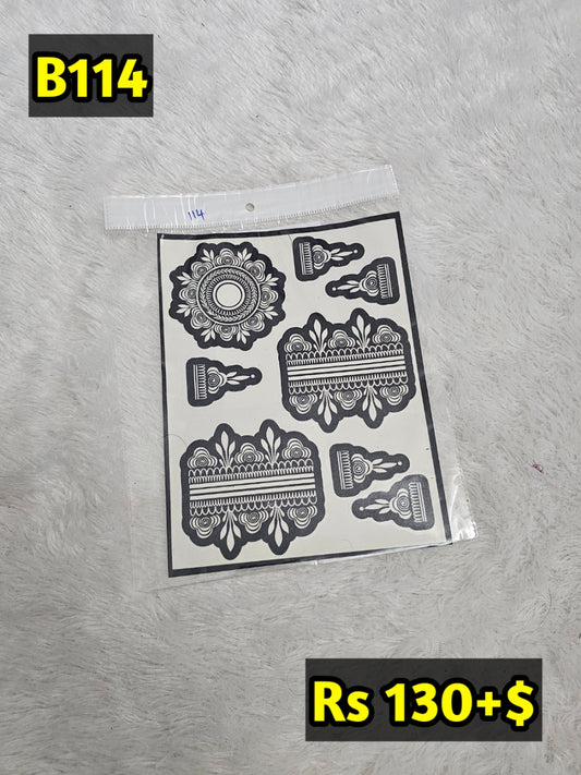 Semi Bridal B114 Mehindi Sticker (Only Sticker)