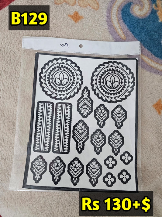 Semi Bridal B129 Mehindi Sticker (Only Sticker)