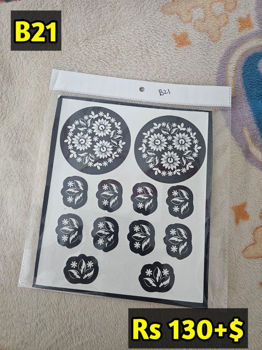 Semi Bridal B21 Mehindi Sticker(Only Sticker)
