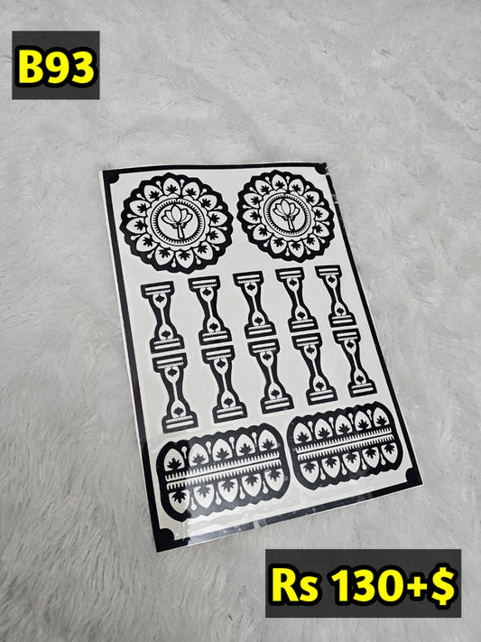 Semi Bridal B93 Mehindi Sticker (Only Sticker)